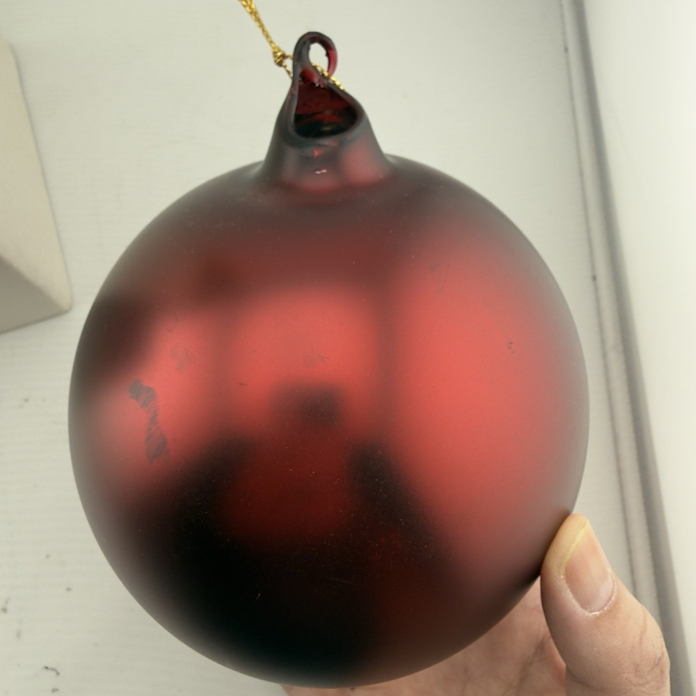 Set of 4 120mm 4.72" Blown Glass Christmas Ornament Witches Ball Orb Globe Matte